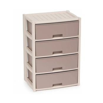 Комод пластм. "Колорит" 4 ящика 810х560х390мм Бежевый/Бежевый М8759 (ЗПИ "Альтернатива") *1