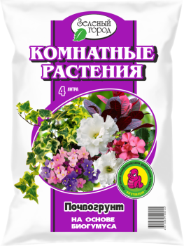 Почвогрунт 4 л для цветов «Комнатные растения» Зеленый город Почвогрунт 4 л для цветов «Комнатные растения» Зеленый город