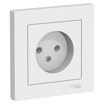 Розетка "ATLAS DESIGN" СП 1-мест. белая б/з в сборе 16А SchE ATN000140*1/15