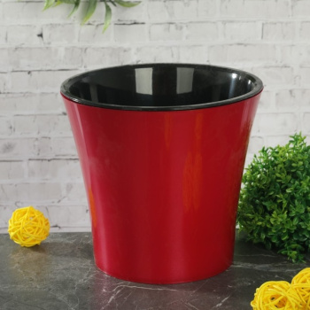 Кашпо пластм. "АРТЕ" 2,0л красный/черный АРТ 2 К-Ч ("Santino") *1/30