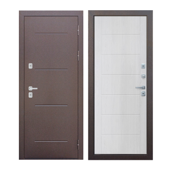 Дверь входная 860х2050х110 мм Ferroni Isoterma, правая, медный антик/астана милки