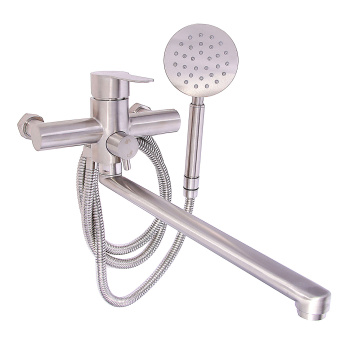 Смеситель универсальный "Potato" плоский излив с переключ. душа, нерж. сталь P22303S *1/10