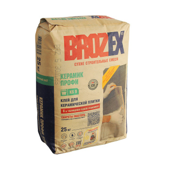 Клей для плитки KS 9 КЕРАМИК ПРОФИ 25 кг BROZEX *48 Клей для плитки KS 9 КЕРАМИК ПРОФИ 25 кг BROZEX *48