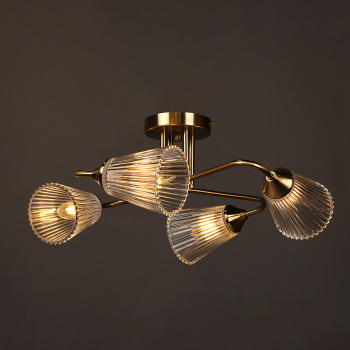 Светильник потолочный N6589/4 COP 4*40W E14 220V (d-550; h-225) S=16м2 VERNER LIGHTING *1