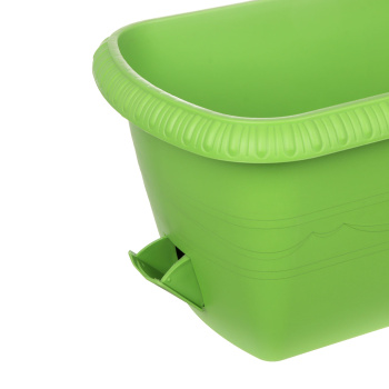 Ящик д/цветов пластм. "Lе Jardin" 40х19х15см с др.реш. прик.вент. Зеленый 108-29 (Tek.A.Tek) *1/10