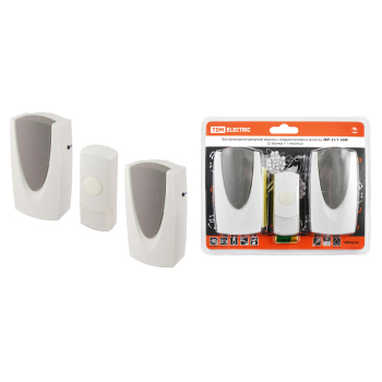 Звонок беспров.в розетку ЗБР-21/1-36М (36 мелодий, кнопка IP44, АС 230V) TDM SQ1901-0012 *1