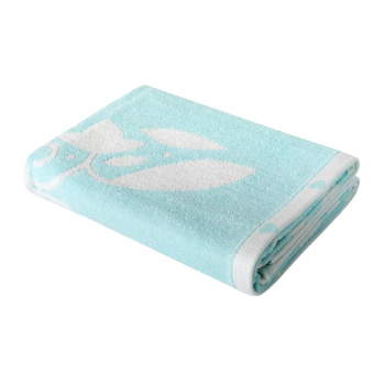 Полотенце детское махровое 100*100см Облачко Бабочка Нежно-бирюзовый/белый Aquarelle *1/8
