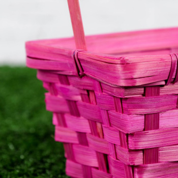 яяяКорзина плетеная (бамбук), D22X11.5 H9 (розовая) 2171637