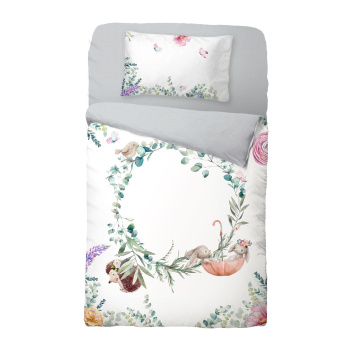 Постельное белье детское ясли бязь-люкс Облачко 26001+8420/1 Fairytail СТЕРИЛ нав40*60,пр НА РЕЗИНКЕ