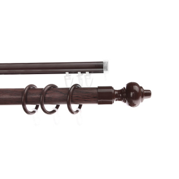 Карниз круглый d28мм Орех + U-шина 2,0 Магеллан *5