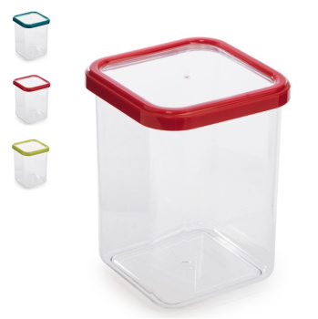 Банка для продуктов пластм. 1,2л 145х112х112мм "Премиум" Прозрачн. арт.26702 ("Полимербыт")*1/12