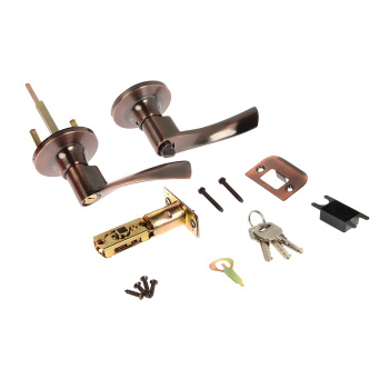 Ручка с защелкой фалевя НОРА-М ISPARUS ЗВ2-01, ключ, фиксатор, цвет медь