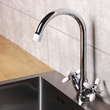 Смеситель для кухни Эверест В59-071А высокий излив (белый) *1/10