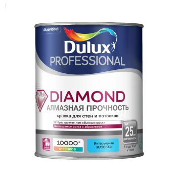 Краска акриловая для стен и потолков 1 л DULUX Profession Diamond Matt белая матовая  База BW *1