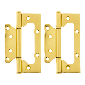 Петля без врезки 125*75*2,5мм ЗОЛОТО матовое GM (комплект 2шт.) AVERS *1/6/48