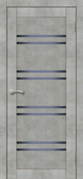 Дверное полотно остекленное BROZEX-WOOD Comfort-11, 2000х800х36 мм, серый бетон 3D