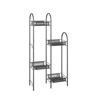 Этажерка для цвет.кашпо металл. "Лира 24" 4-х местн., ш.0,37м,в.0,75м,гл.0,17м Графит ПДЦЛ24ГР *1