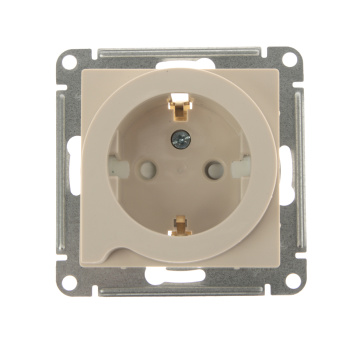 Механизм розетки CHNEIDER ELECTRIC ATLAS DESIGN СП одноместная с заземлением, с защитными шторками, с выталкивателем 16А бежевый SchE ATN000247