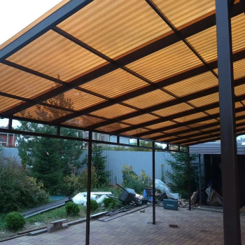 Поликарбонат 0.8 мм профилированный С-8-У стандарт, 1.05х2 м, бронзовый Поликарбонат 0.8 мм профилированный С-8-У стандарт, 1.05х2 м, бронзовый