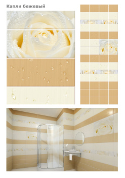 Панель ПВХ UNIQUE Капли росы бежевые 2,7м КронаПласт *12