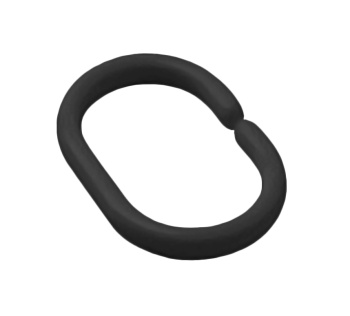 Кольца д/штор "Delphinium" пластик, черные матовые 12шт в блистере 104212 *1/144