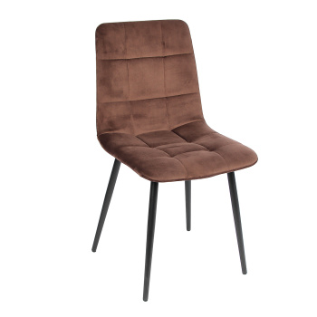 Кресло ТИФФАНИ ЛАЙТ, велюр КОНФЕТТИ ШОКОЛАД + металл.каркас ДИАМЕТР трубы 25 мм ЧЕРНЫЙ!*4