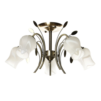 Люстра MW-Light, Е14, 5 ламп, 60 Вт, цвет античная бронза