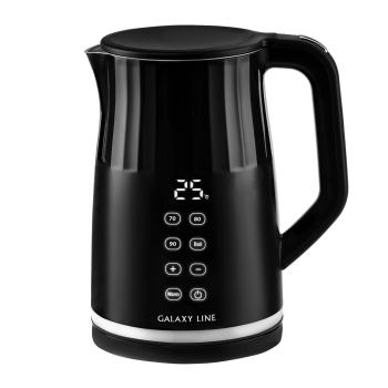 Чайник эл. нерж/пластик 1,7л 2200Вт GALAXY LINE GL 0337 черный, LED-дисплей, сенсор.упр., 4 реж *1/8