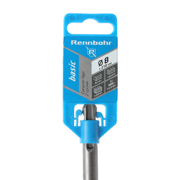 Бур по бетону  8*210мм SDS-plus 2 грани арт.690821 Rennbohr Basic *1/25/200 Бур по бетону  8*210мм SDS-plus 2 грани арт.690821 Rennbohr Basic *1/25/200