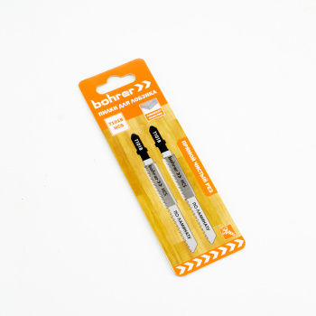 Пилки для лобзика по ламинату 75мм шаг2,5мм прямой чист рез(2шт) T101B арт37201012 Bohrer*10/100/600