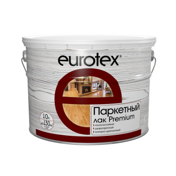 Лак алкидно-уретановый паркетный полуматовый 10 л Eurotex - Premium *1/55 Лак алкидно-уретановый паркетный полуматовый 10 л Eurotex - Premium *1/55