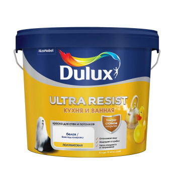 Краска акриловая для кухни и ванной 5 л Dulux Ultra Resist полуматовая База BW *1