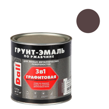 Грунт-эмаль по ржавчине коричневая графитовая 0,75 л DALI *1/6/576
