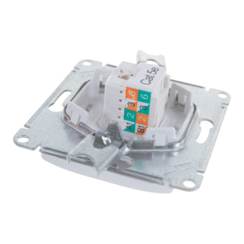 Механизм розетки "Glossa" 1-м. комп. белый RJ45 GSL000181K  *20/60