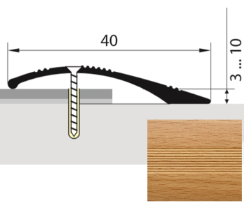 Порог-стык разноуровневый 40х900 мм Русский профиль, бук натуральный